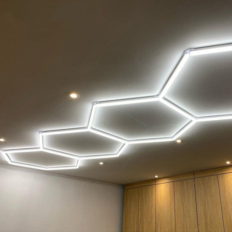 Hexagon LED Garage Light  Updated Bigger Size Hexagon Light Super Bright Car Detailing Ceiling LED Shop